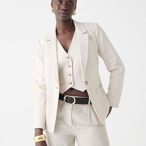 J. Crew Helena blazer in stretch‎ linen blend Womens Size 0 Tan